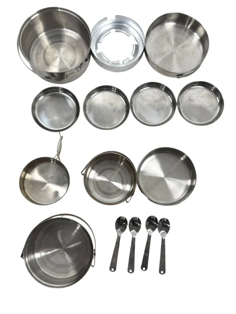 Craftsman Camping Cooking Set Stainless Steel 15 Piece Set Pans‎ Plates MC-122